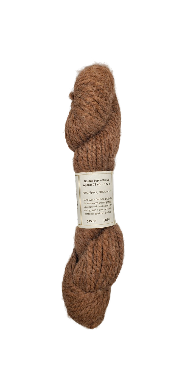 Cozy Brown Alpaca Blend Yarn Luxurious Double Lopi for Warm Projects SKU 230